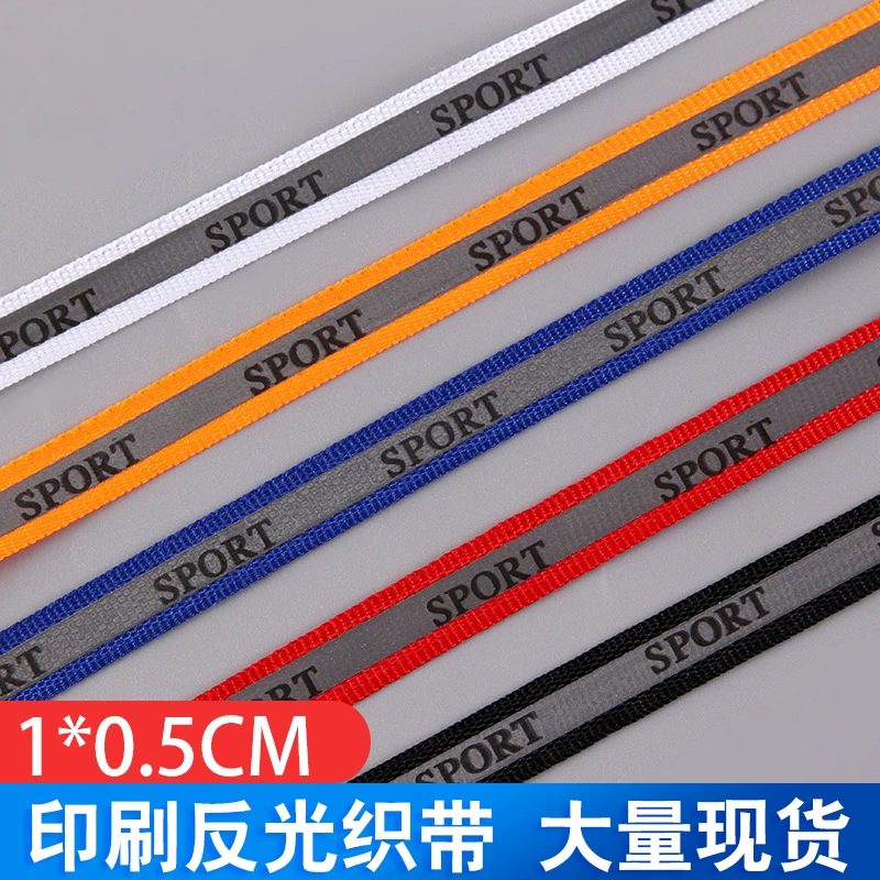 Оптовая продажа от производителя: белая светоотражающая тесьма с принтом букв для одежды и аксессуаров для багажа, светоотражающая лента с печатью