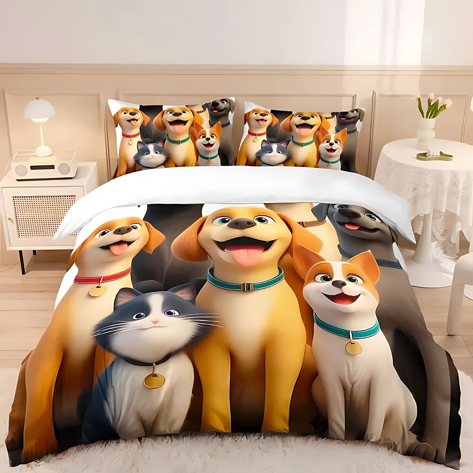 TEMU / JIT adorable colcha de cama para mascotas set de impresión digital HD fuente de fabricación puede ser fijado