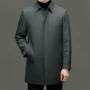 翻领中年中长款保暖羽绒服