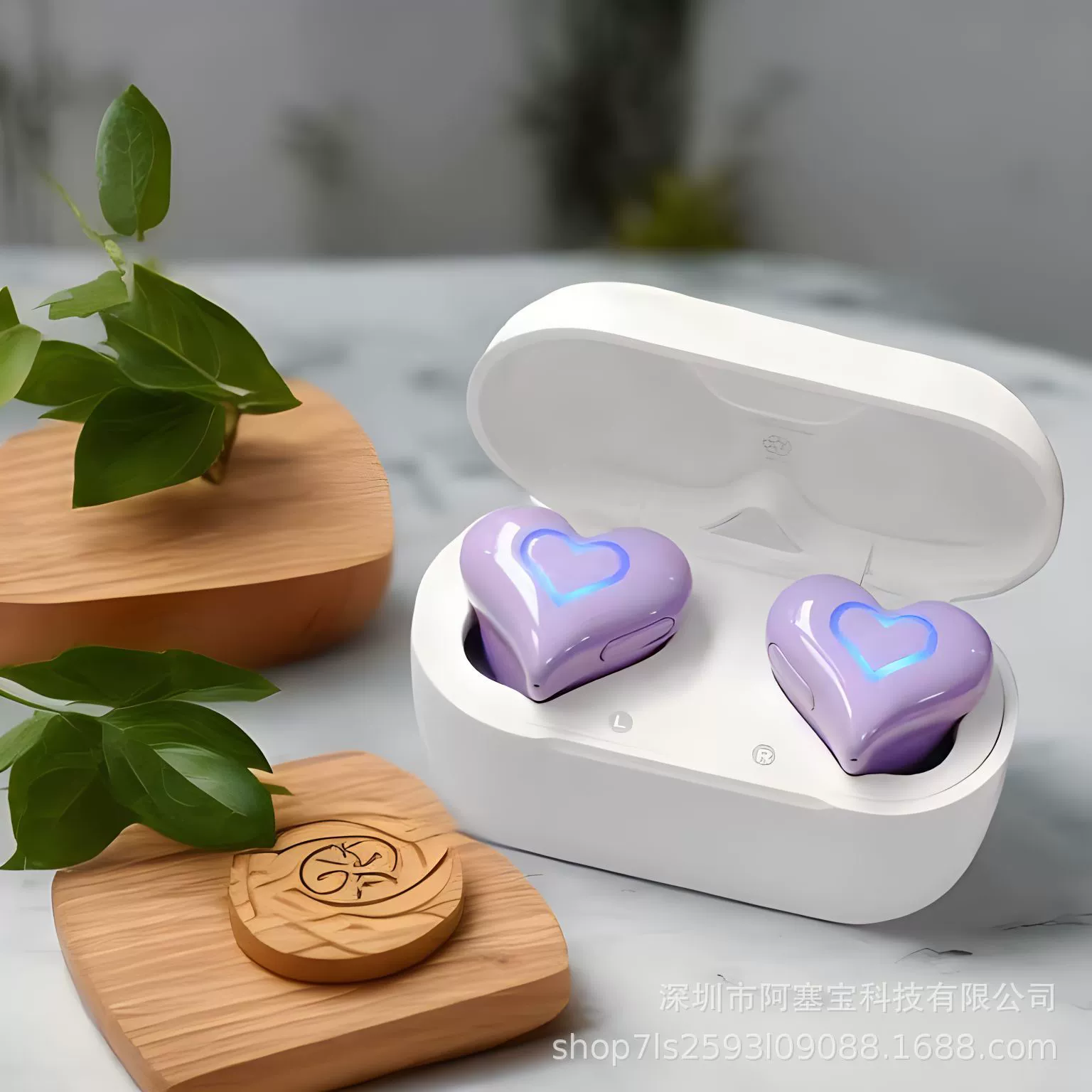 Беспроводные наушники HEARTBUDS в форме сердца, Bluetooth 5.3, LED- подсветка, Type-C, 20 ч воспроизведения