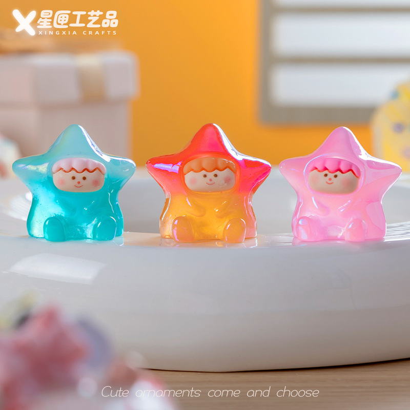 电镀夜光渐变许愿莉莉丝萌粒 DIY饰品配件钥匙挂件车载桌面小摆件|undefined