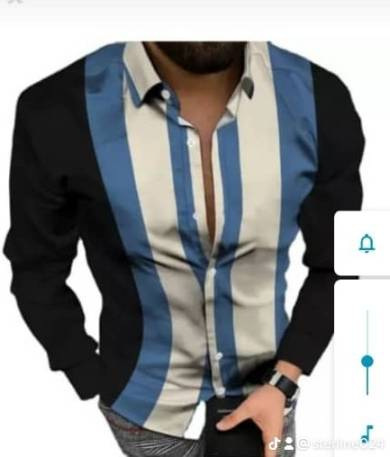 Europa y América primavera nuevo tigre comercio exterior transfronterizo hombres camisa de impresión digital 3D camisa de manga larga para jóvenes hombres