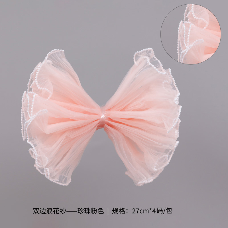 Hilo de onda bilateral plisado hilo de onda perla simple estilo Chanel ramo forro de flores papel de embalaje de flores de malla