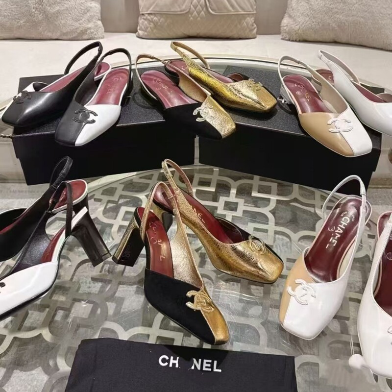 High-End Custom-Made 26 Summer New Style Square-Toe Shallow French-Style High-Heeled Shoes for Women with Back Strap and Side Cutouts, Chunky Heel Sandals for Export