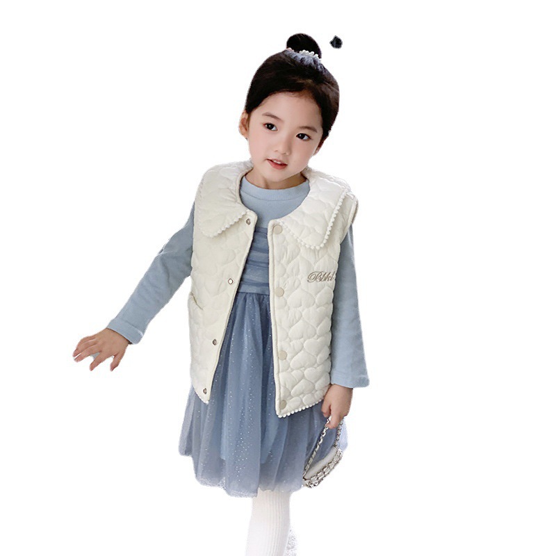 Otoño e invierno nueva niña bebé Chanel Estilo Chaleco forrado de lana engrosada chaleco abrigo