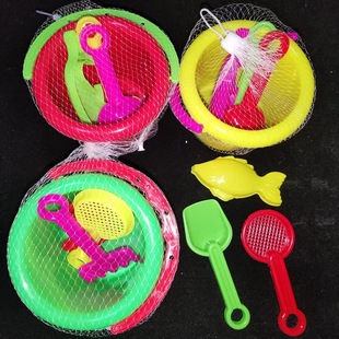 Children's Beach Bucket, Two Yuan Street Stall Hot-Selling Toys, 4-Piece Beach Bucket, Kidsren's Family Outdoor Sand Play Set