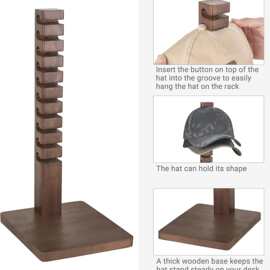 跨境木质棒球帽支架木质帽子架实木桌面棒球帽展示架鸭舌帽收纳架