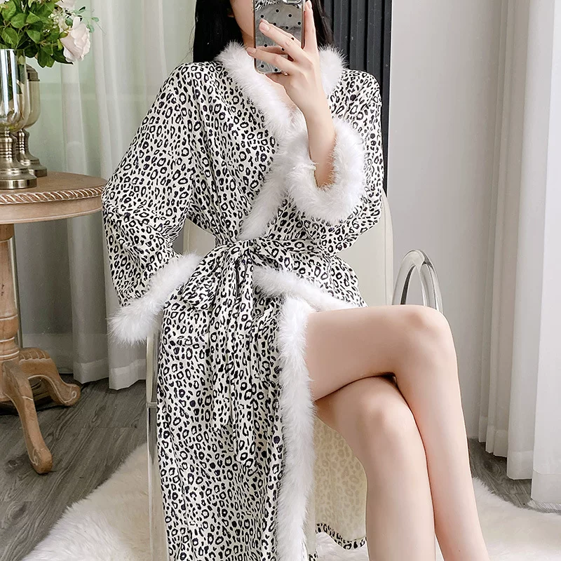 Велюровый пижамный костюм, брюки, халат, с длинными рукавами, 2026 год, увеличенная толщина