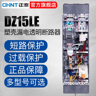 Zhengtai transparent shell 100A molded case leakage circuit breaker DZ15LE 2 pole 2p leakage switch 40/2901
