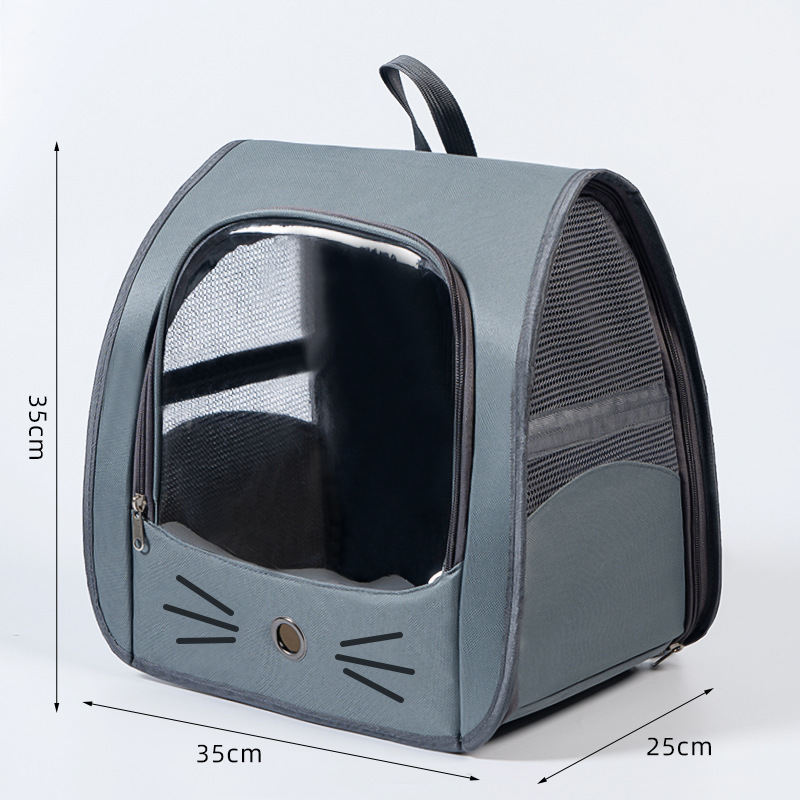 猫バッグ、旅行用ペットバックパック、キャビン猫スクールバッグ、ショルダーケージ、多機能バッグ、車載折りたたみ、なだめる、傷防止|undefined