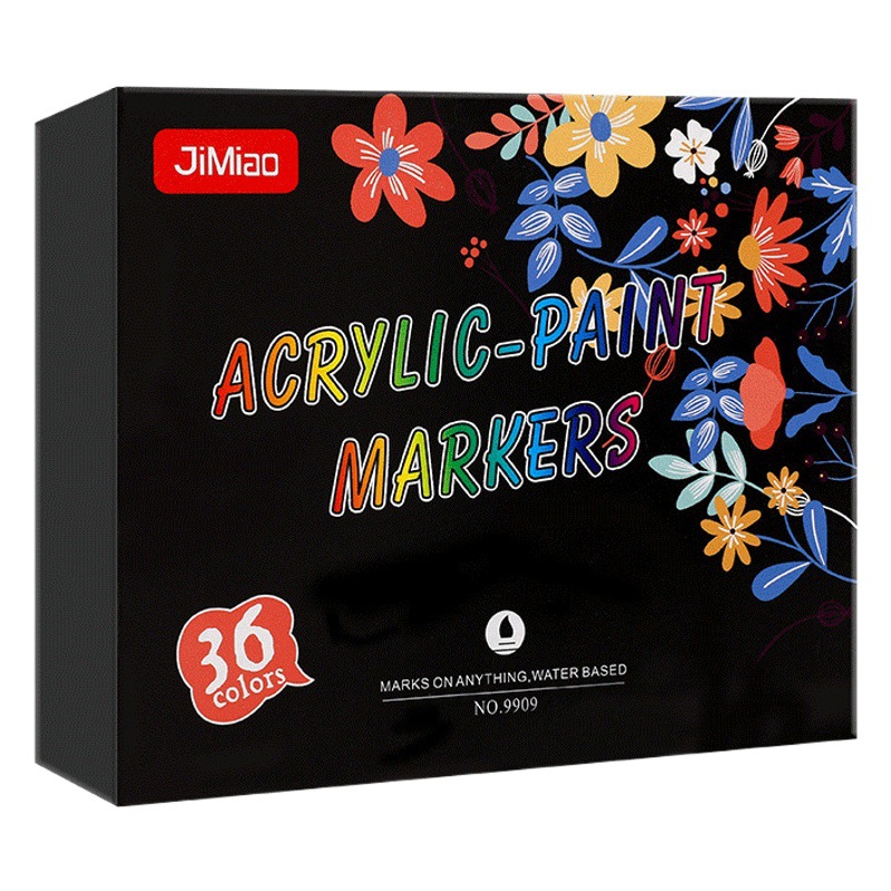 Marcador de acrílico 36 traje de color suave cabeza agua tiza DIY marcador de piedra de tarjeta negro caliente marcador a base de agua