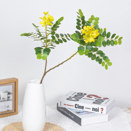 Single Sophora japonica flower leaf simulation leaves home indoor garden decoration leaf feel Sophora japonica flower leaves Sophora japonica tree green plant landscaping