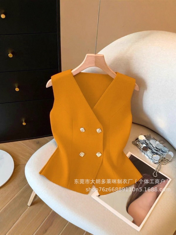 2025夏季新款韩版时尚百搭显瘦针织马甲女设计感小众无袖背心上衣|undefined