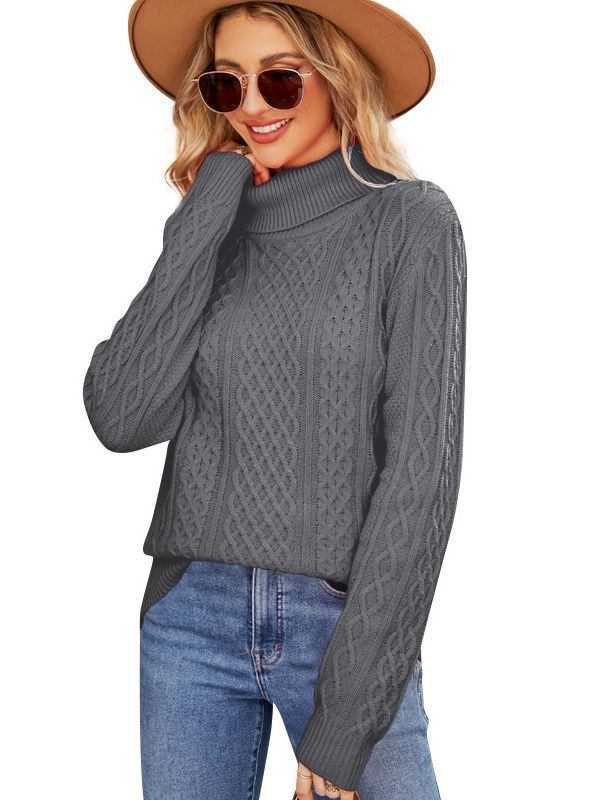 Amazon popular turtleneck suéter de las mujeres otoño y el invierno nuevo color sólido punto superior temperamento cuello alto bottoming camisa image 7