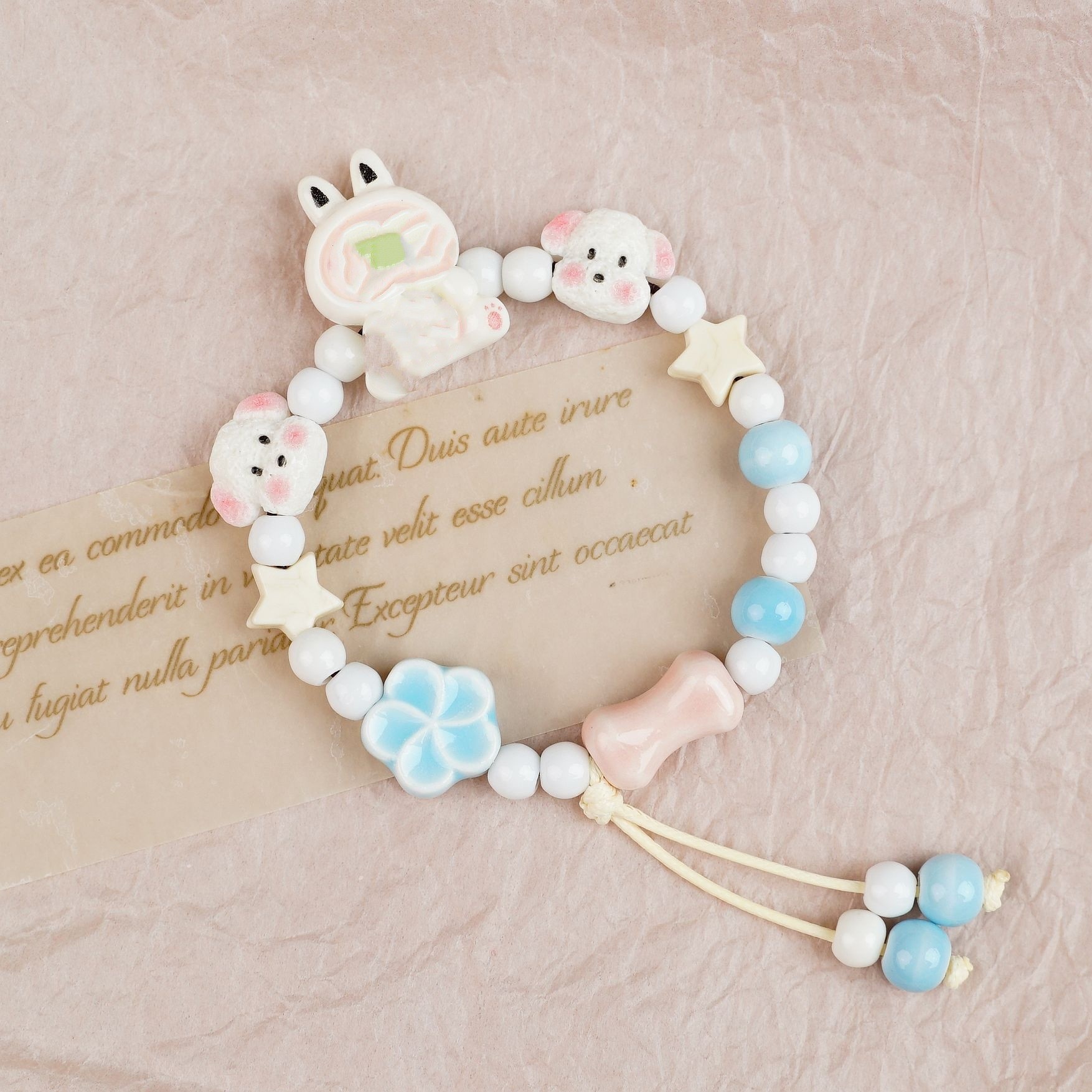 Jingdezhen pulsera de cerámica de verano mujer alta sensación galletas serie de gatos nicho diseño universal pulsera alta sensación