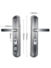 防盗门把手通用型加厚面板门锁老式门配件家用拉手大门锁具手柄