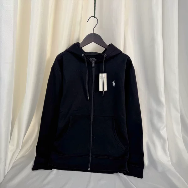 Mabola Men's Classic Versatile Simple High-Quality Zipper Hooded Jacket with Pony Embroidery Sweatshirt