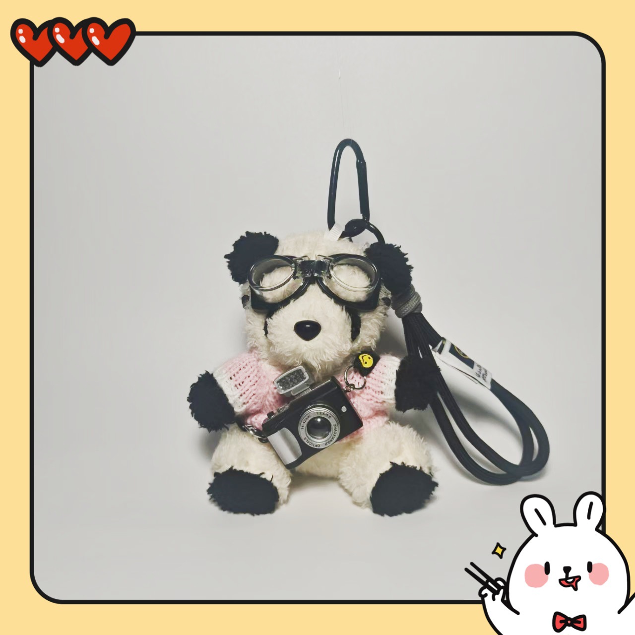 Panda peluche bolsas colgantes llaveros lindos colgantes bolsas colgantes joyas piloto