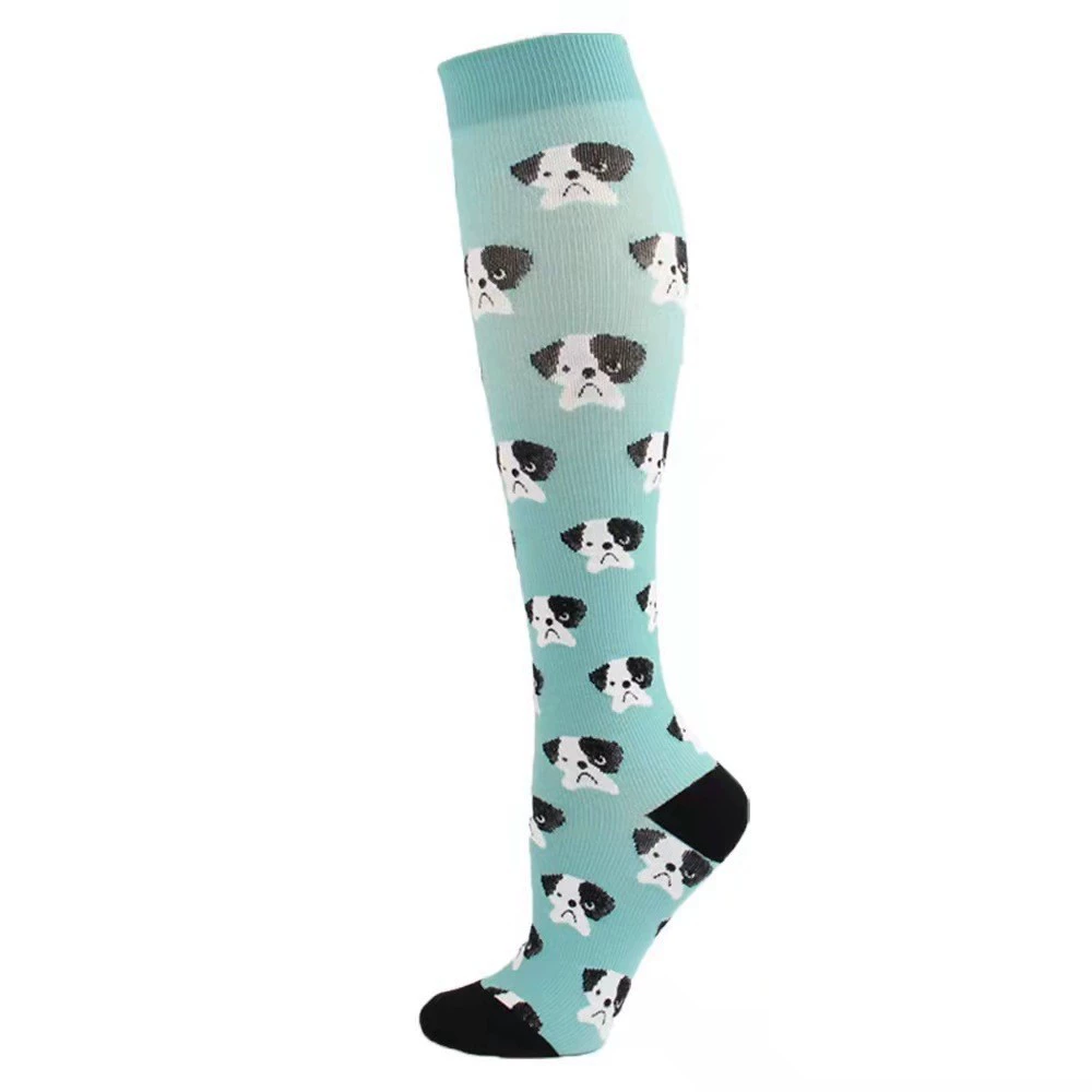 Compression Running Socks, Unisex Jacquard Knee-High Socks, Multiple Patterns, S/M & L/XL