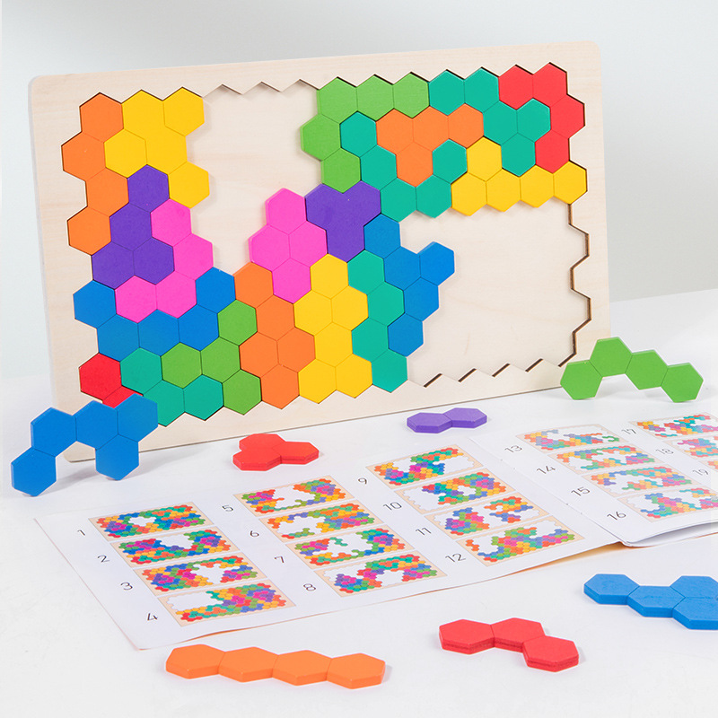 Niños panal creativo rompecabezas jardín de infantes bebés educación temprana puzzle pensamiento lógico concentración entrenamiento juguetes de madera