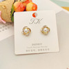 Summer sophisticated retro elegant fashionable earrings from pearl, Korean style, wholesale