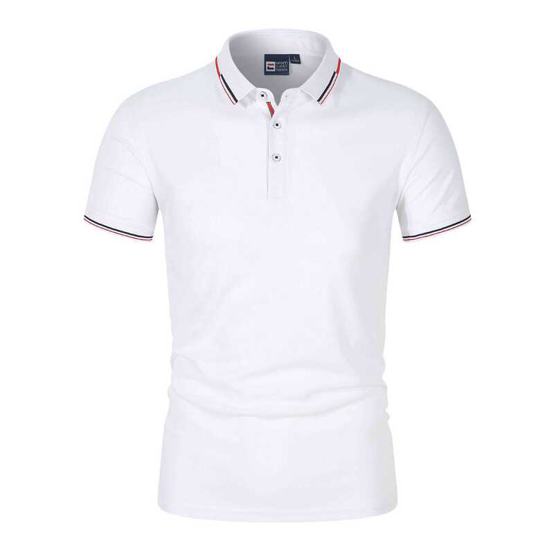 Cross-Border Men's Polo Shirts, Large Size Plain Stand-Collar T-Shirts, European and American Style Loose Short-Sleeve Shirts, Can Be Embroidered or Printed