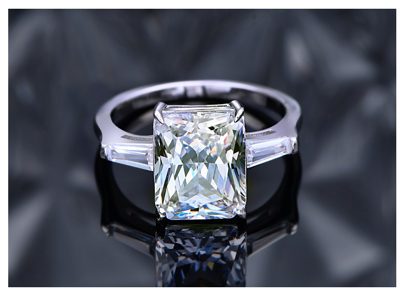 Fashion Geometric Sterling Silver Inlay Zircon Rings 1 Piece