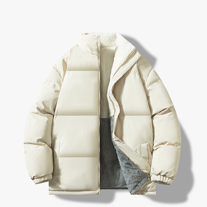 Vīriešu apģērbs vilnas kokvilnas mētelis vīriešu jaka samta ziemas divpusējs kokvilnas mētelis plus samta sabiezināta kokvilnas jaka_voghion.com