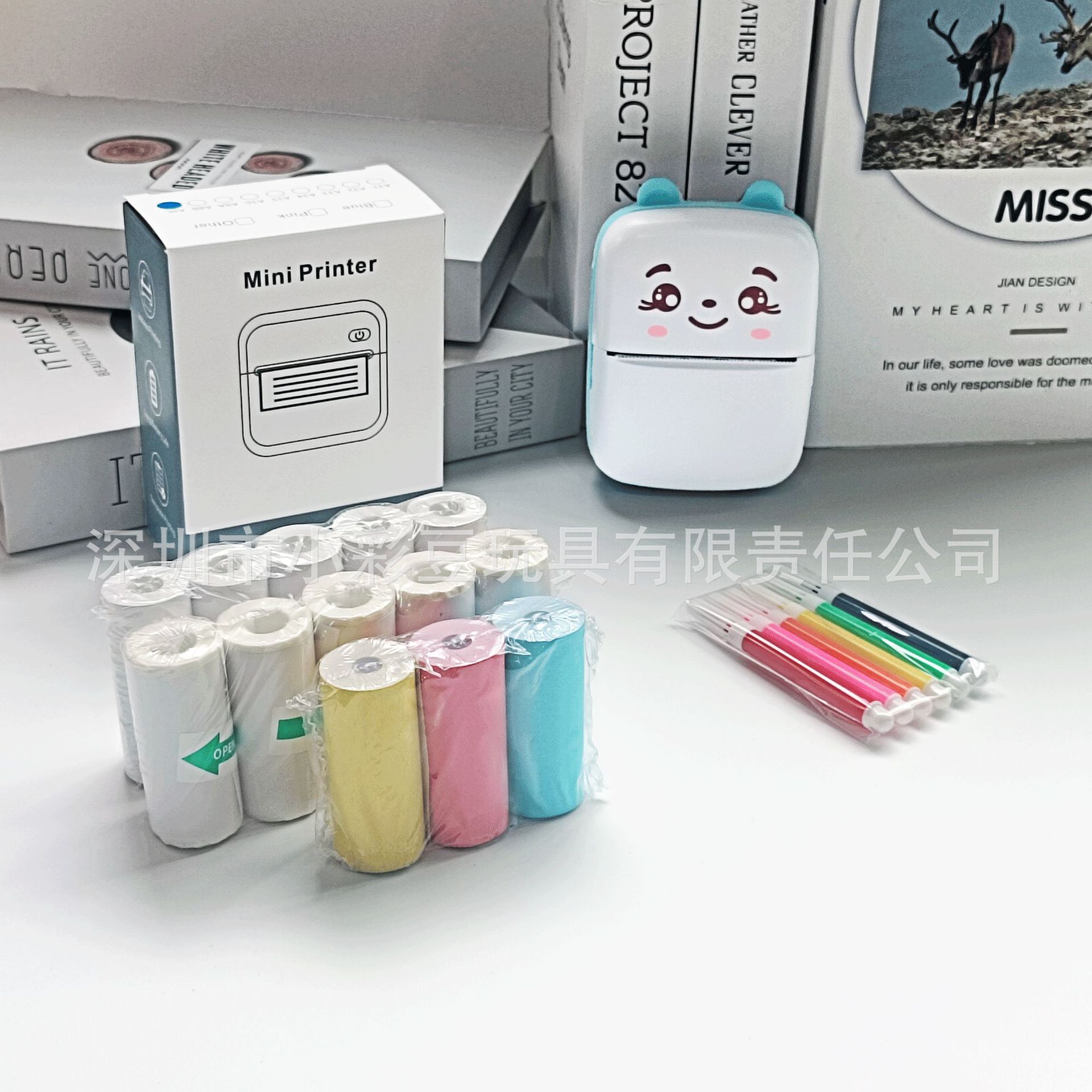 A8C 파란색 + 감열지 5개 + 접착지 5개 + 색지 3개 + 색펜