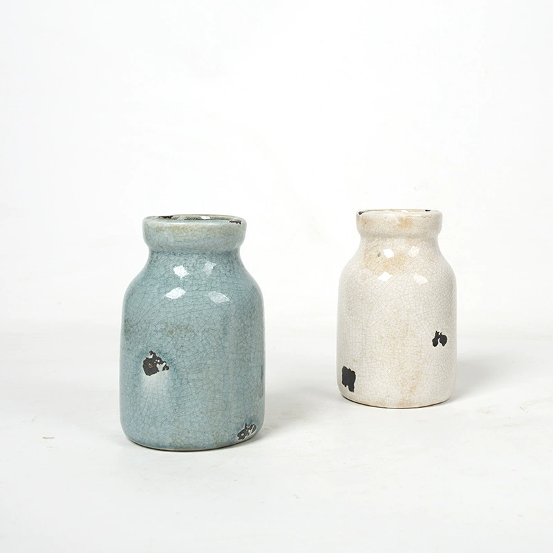 Американская Ретро проблемная керамическая Маленькая ваза настольная Цветочная отделка сушеный цветок искусственная Цветочная композиция внутреннее украшение