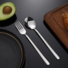 Spoon, fork stainless steel, coffee dessert tableware with laser