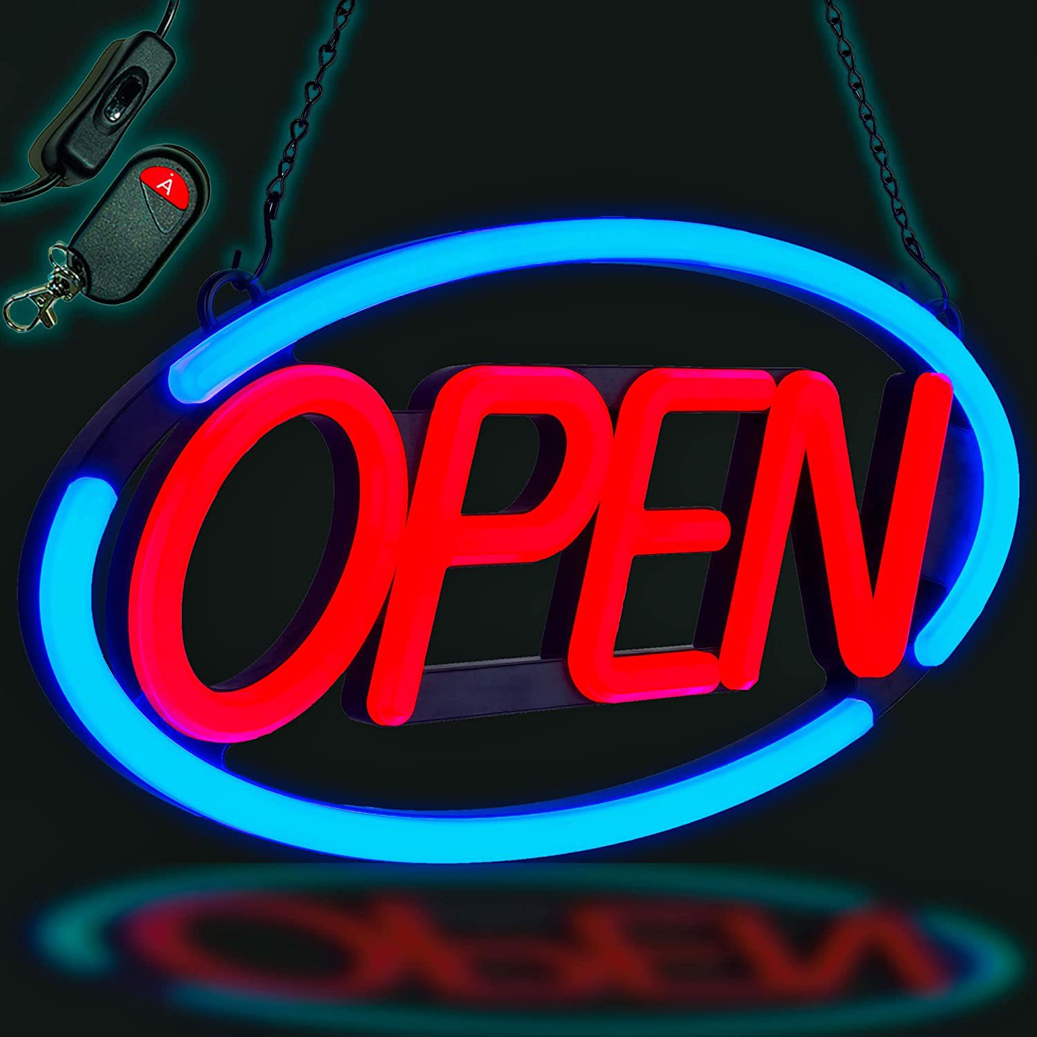 YOUCO霓虹灯NEON SIGN 跨境 电商 仿霓虹灯箱 OPEN灯牌椭圆形灯箱