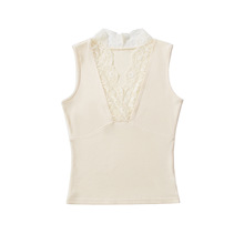 885-欧美风性感修身显瘦无袖背心2025新款辣妹蕾丝花边领百搭上衣