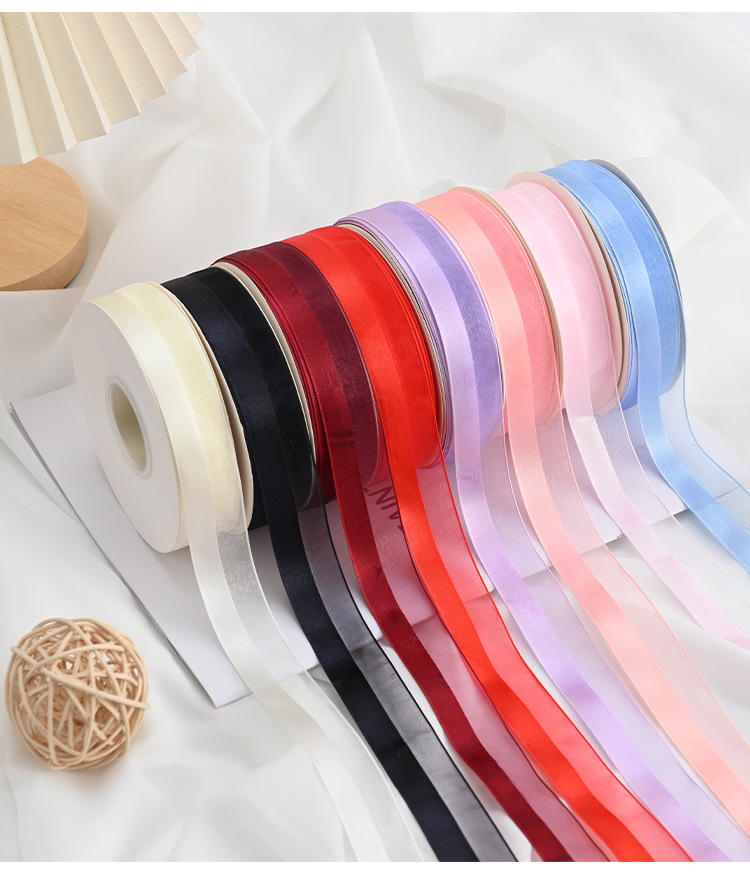 Cinta de raso de color liso con borde de 2.5 cm, colores aleatorios; Para consultas de venta al por mayor sobre oportunidades de negocio conjuntas, por favor contacte a ventas.