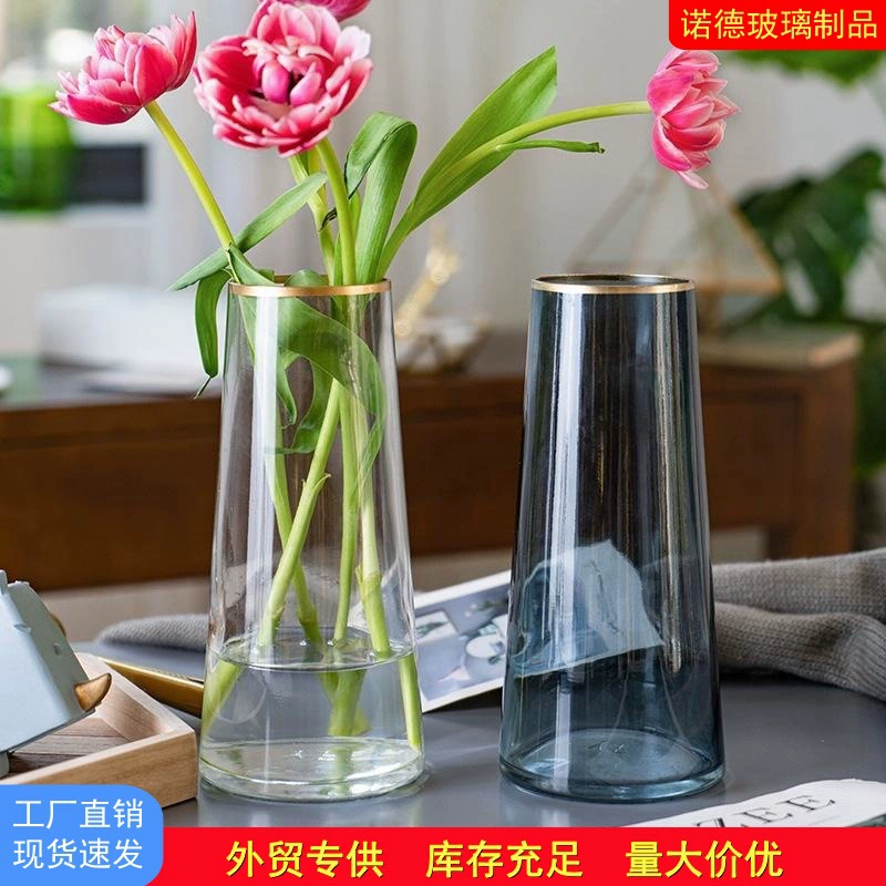 Скандинавская креативная доступная роскошная цветочная композиция, высококачественная стеклянная ваза, цветочное украшение в стиле фэн-шуй, украшение для гостиной