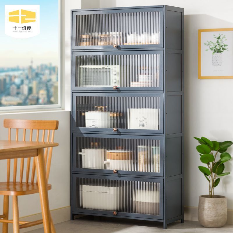 Eleven Dimensions Kitchen Shelf Household Floor Multi-functional Microwave Storage Cabinet and Bowl Cabinet