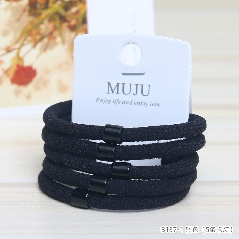 [Carga de tarjeta] sensación de alto nivel coreano de cabello de código de barras de moda de alta elasticidad de cabello anillo de cabello correa de cola de caballo