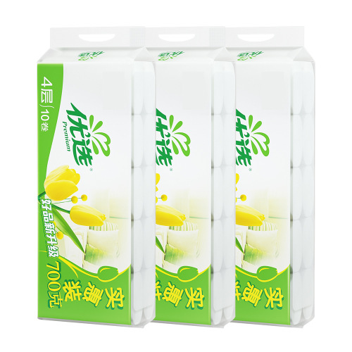 Xinxiangyin coreless tulip 70g 10-pack four-layer coreless toilet paper roll LR710