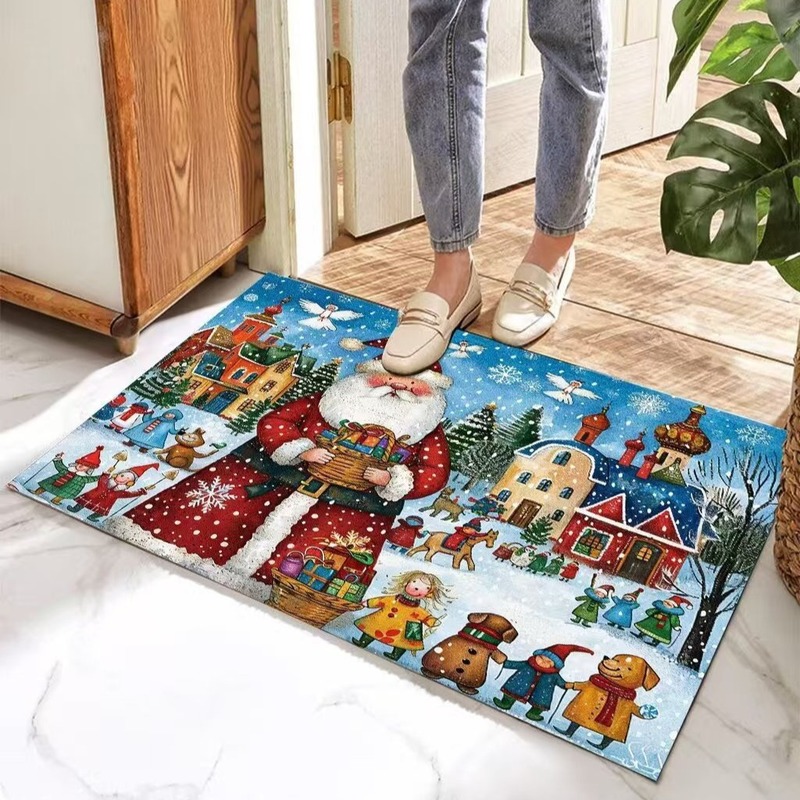 Amazon temu 卸売玄関クリスマスフロアマット吸水性と汚れにくい浴室のフロアマットクリスマス装飾カーペット|undefined