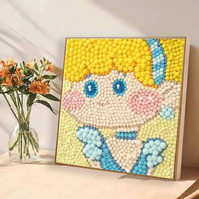 子供は毛玉をいっぱいにしてdiy手作りの材料を作って、益智玩具のアイデアを作って絵を貼ります。|undefined