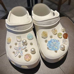 跨境洞洞鞋配飾幻彩貝殼海星鞋扣配件可拆卸鞋花裝飾扣批發智必星