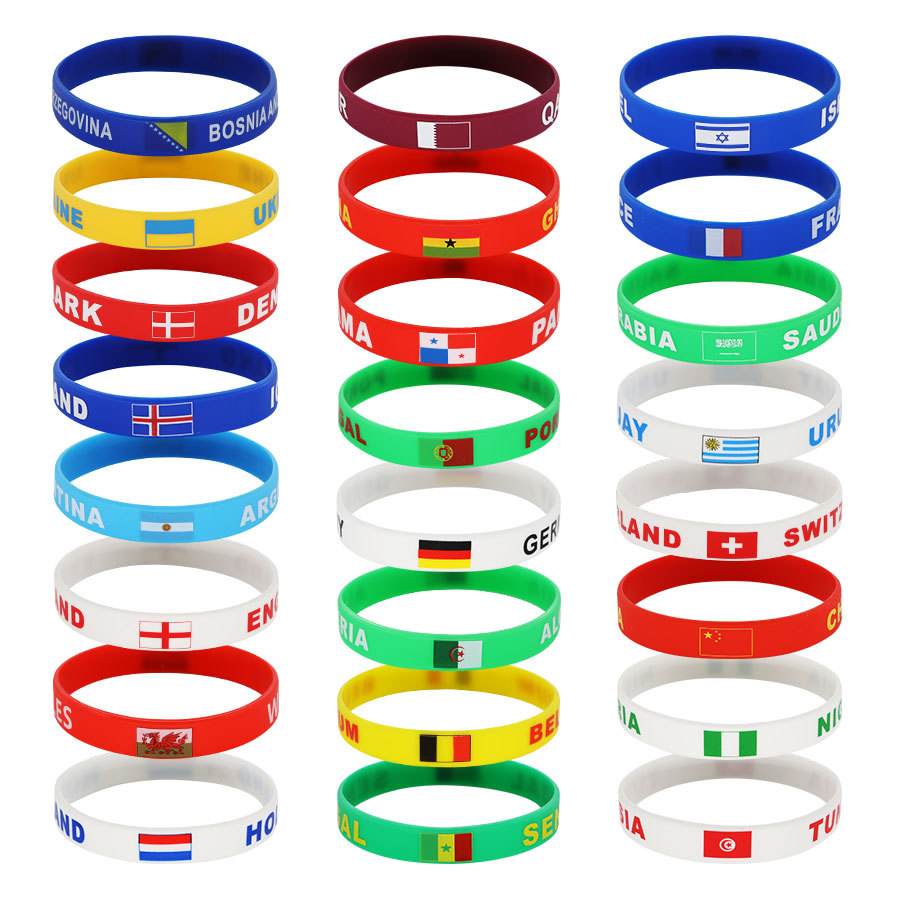 Bandera de silicona Bracelet Copa del Mundo Bracelet Bandera de silicona Bracelet Copa del Mundo Bracelet Bandera de silicona Bracelet Mundo