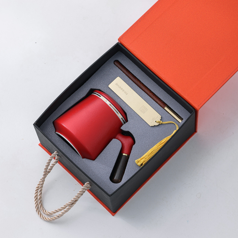 Lubao con tres piezas de taza de cerámica con taza de regalo de mano con taza de té con tapa de té con logotipo tallado