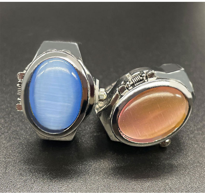 25g Weight Quartz Glass Mirror Material Stainless Steel Strap Material Watch Rings Classification Pointer+Number Display Type Oval Dial Shape Daily, Street Occasion Quartz Movement Round Pattern All Seasons Season Unisex Gender Casual Style Casual Round Quartz Watch Rings