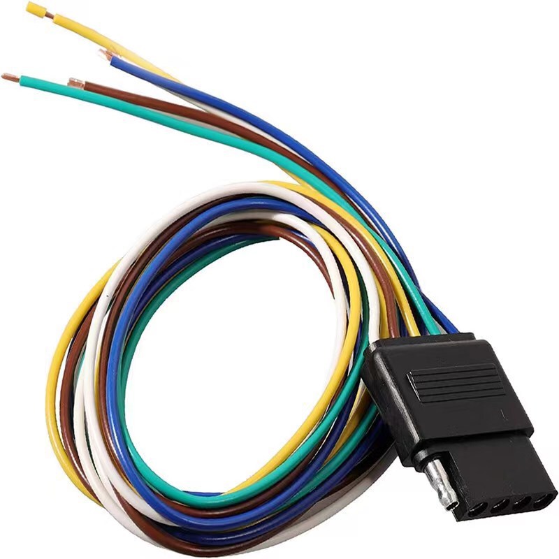 5-Way Flat Trailer Wiring Harness Female Plug with 36inch Lead Wires, 5-Pin Extension Cable Power Cord for Vehicle Side