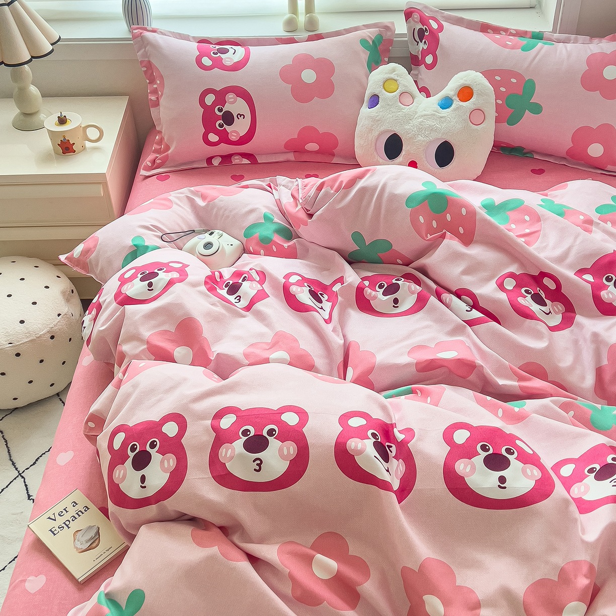 ins dormir desnudo cuatro piezas de sábanas de algodón imitación cubierta madre y bebé clase A dormitorio tres piezas de ropa de cama regalo