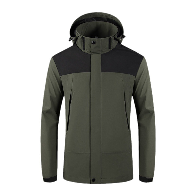 Neue Herbst- und Wintersport-Outdoorjacke für Herren, Bergsteigen-Kapuzendesign, abnehmbarer, farblich blockierter Windschutz_voghion.com