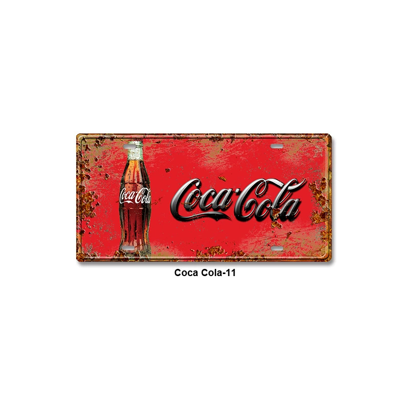 Ретро табличка (Coca Cola) 15×30 см, железная настенная декорация для бара и дома