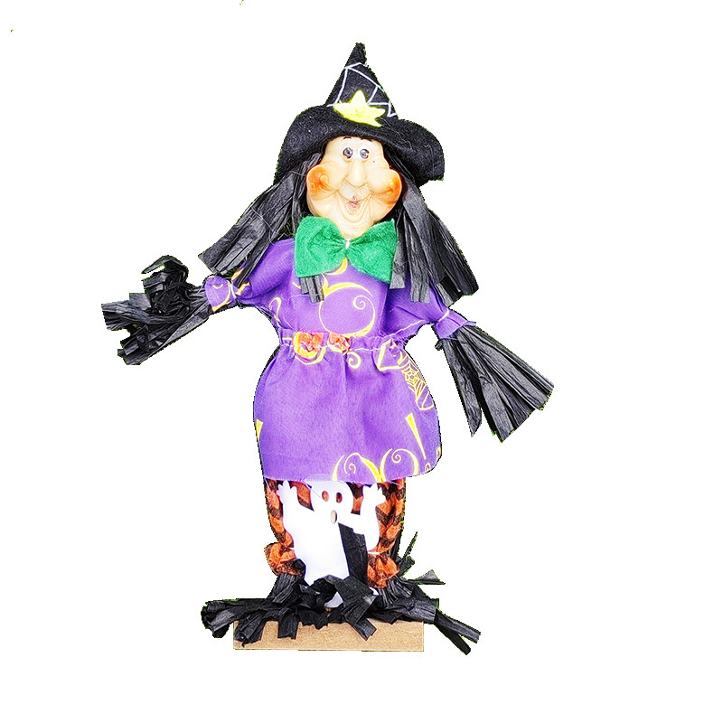 ハロウィーン国境を越えた小さな置物呪術師カボチャ幽霊かかし飾り道具人形公仔魔女鬼節|undefined