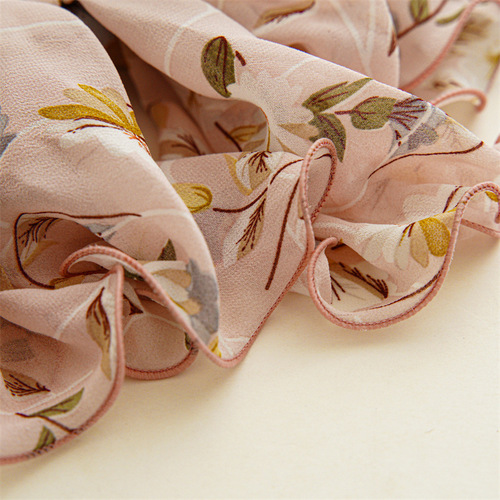 Japanese and Korean version of ins style floral overlay ponytail hair tie ribbon high-end temperament large intestine hair tie hair accessories